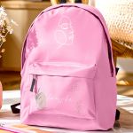 Τσάντα Σχολική Ροζ για Κορίτσια με Όνομα & Σχέδιο Πρόσωπο