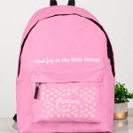 Τσάντα Σχολική για Δημοτικό & Γυμνάσιο, Ροζ με Μαργαρίτες