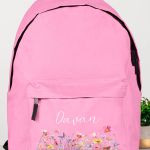 Σχολική Τσάντα για Γυμνάσιο & Λύκειο, Ροζ με Λουλούδια