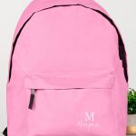 Τσάντα Σχολική Ροζ για Κορίτσια με Όνομα & Μονόγραμμα