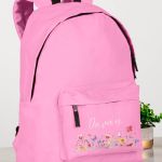 Σχολική Τσάντα για Γυμνάσιο & Λύκειο, Ροζ με Λουλούδια