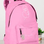 Τσάντα Σχολική Ροζ για Κορίτσια με Όνομα & Σχέδιο Πρόσωπο