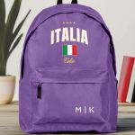 Σχολική Τσάντα για Γυμνασίο & Λύκειο, Μωβ με Σχέδιο ITALIA