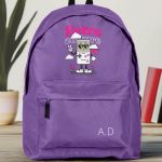 Σχολική Τσάντα για Γυμνασίο & Λύκειο, Μωβ με Retro Games