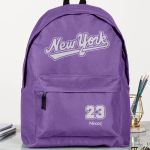 Σχολική Τσάντα για Γυμνασίο & Λύκειο, Μωβ με Σχέδιο New York