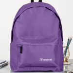 Σχολική Τσάντα Μωβ για Παιδιά, Προσωποποιημένη με Όνομα