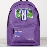 Τσάντα Σχολική για Δημοτικό, Μωβ με Γαλανόλευκη Φανέλα