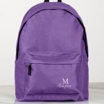 Τσάντα Σχολική Μωβ για Κορίτσια με Όνομα & Μονόγραμμα