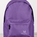 Τσάντα Σχολική Μωβ για Κορίτσια με Όνομα & Μονόγραμμα