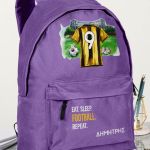 Τσάντα Σχολική για Δημοτικό, Μωβ με Κιτρινόμαυρη Φανέλα