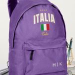 Σχολική Τσάντα για Γυμνασίο & Λύκειο, Μωβ με Σχέδιο ITALIA