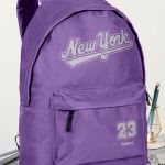 Σχολική Τσάντα για Γυμνασίο & Λύκειο, Μωβ με Σχέδιο New York