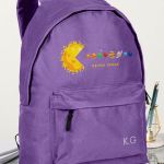 Σχολική Τσάντα για Γυμνασίο & Λύκειο, Μωβ με Σχέδιο Space