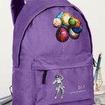 Σχολική Τσάντα για Γυμνασίο & Λύκειο, Μωβ με Σχέδιο Balloons