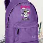 Σχολική Τσάντα για Γυμνασίο & Λύκειο, Μωβ με Retro Games