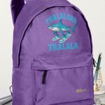 Σχολική Τσάντα για Γυμνασίο & Λύκειο, Μωβ με Σχέδιο Καρχαρία