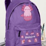 Σχολική Τσάντα για Παιδιά Δημοτικού, Μωβ με Σαυράκι