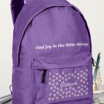 Τσάντα Σχολική για Δημοτικό & Γυμνάσιο, Μωβ με Μαργαρίτες