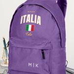 Σχολική Τσάντα για Γυμνασίο & Λύκειο, Μωβ με Σχέδιο ITALIA