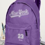 Σχολική Τσάντα για Γυμνασίο & Λύκειο, Μωβ με Σχέδιο New York