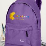 Σχολική Τσάντα για Γυμνασίο & Λύκειο, Μωβ με Σχέδιο Space