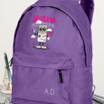 Σχολική Τσάντα για Γυμνασίο & Λύκειο, Μωβ με Retro Games