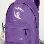 Σχολική Τσάντα για Γυμνασίο & Λύκειο, Μωβ με Σχέδιο Surfing