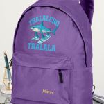 Σχολική Τσάντα για Γυμνασίο & Λύκειο, Μωβ με Σχέδιο Καρχαρία