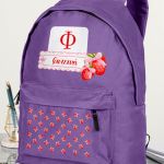 Σχολική Τσάντα για Παιδιά Δημοτικού, Μωβ με Φράουλες