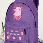 Σχολική Τσάντα για Παιδιά Δημοτικού, Μωβ με Σαυράκι