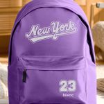 Σχολική Τσάντα για Γυμνασίο & Λύκειο, Μωβ με Σχέδιο New York