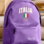 Σχολική Τσάντα για Γυμνασίο & Λύκειο, Μωβ με Σχέδιο ITALIA