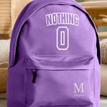 Σχολική Τσάντα για Γυμνασίο & Λύκειο, Μωβ με Σχέδιο Nothing