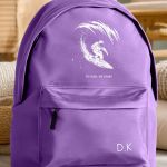 Σχολική Τσάντα για Γυμνασίο & Λύκειο, Μωβ με Σχέδιο Surfing