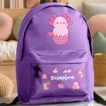 Σχολική Τσάντα για Παιδιά Δημοτικού, Μωβ με Σαυράκι