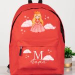 Σχολική Τσάντα για Κορίτσια Δημοτικού, Κόκκινη με Πριγκίπισσα