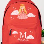 Σχολική Τσάντα για Κορίτσια Δημοτικού, Κόκκινη με Πριγκίπισσα