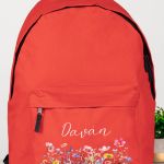 Σχολική Τσάντα για Γυμνάσιο & Λύκειο, Κόκκινη με Λουλούδια