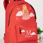 Σχολική Τσάντα για Κορίτσια Δημοτικού, Κόκκινη με Πριγκίπισσα