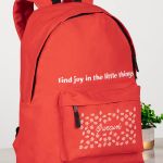 Τσάντα Σχολική για Δημοτικό & Γυμνάσιο, Κόκκινη με Μαργαρίτες