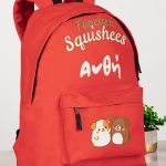 Τσάντα Σχολική για Δημοτικό & Γυμνάσιο, Κόκκινη με Κουτάβια