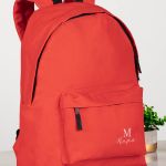 Τσάντα Σχολική Κόκκινη για Κορίτσια με Όνομα & Σχέδιο Μονόγραμμα