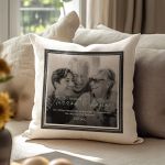 Μαξιλάρι Λινό με Φωτογραφία, Δώρο για Παππού & Γιαγιά