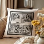 Μαξιλάρι Λινό με Φωτογραφίες, Ιδανικό Δώρο για Παππού & Γιαγιά