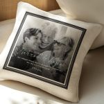 Μαξιλάρι Λινό με Φωτογραφία, Δώρο για Παππού & Γιαγιά