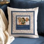 Μαξιλάρι Λινό με Φωτογραφία, Δώρο για Παππού & Γιαγιά