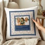 Μαξιλάρι Λινό με Φωτογραφία, Δώρο για Παππού & Γιαγιά