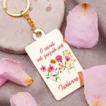 Μπρελόκ Golden Mirror με Όνομα, Πρωτότυπο Δώρο για τη Γιαγιά