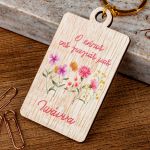 Μπρελόκ Κλειδιών Ξύλινο με Όνομα, Πρωτότυπο Δώρο για Γιαγιά