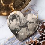 Μπρελόκ Κλειδιών Ξύλινο σε Καρδιά, Δώρο για Παππού & Γιαγιά